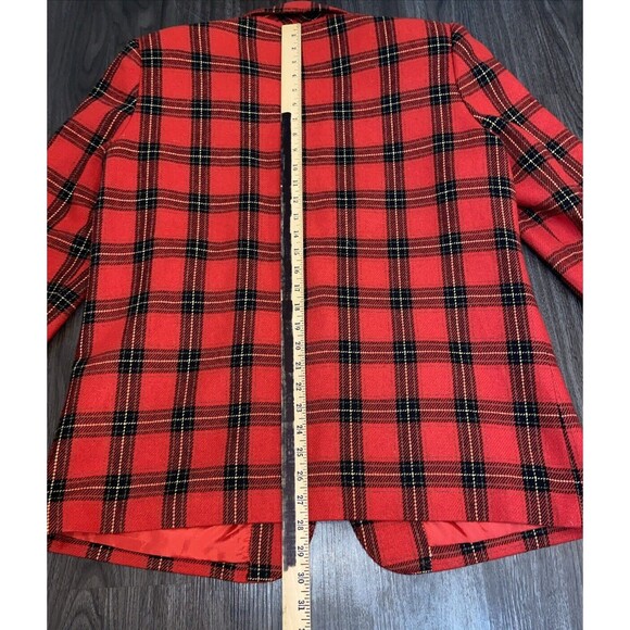 Vintage Prophecy Sag Harbor 90s Plaid Red Black Oversize Blazer Size 14 L/XL - Picture 9 of 11